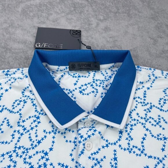 G FORE Golf Polo Shirt Men's Size XL Jersey Star Dust Banded Sleeve Tech Jersey - Picture 2 of 11
